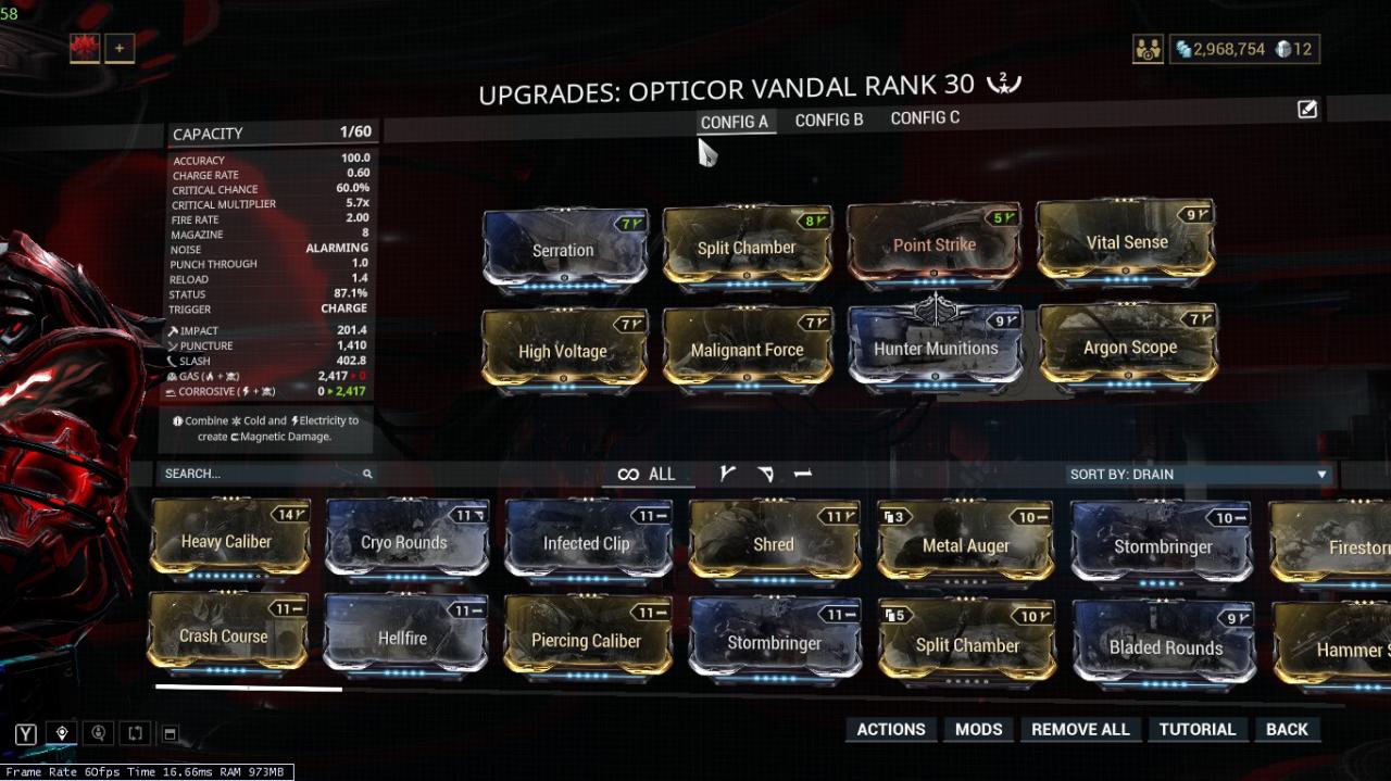 Warframe: Best Build for Opticor Vandal