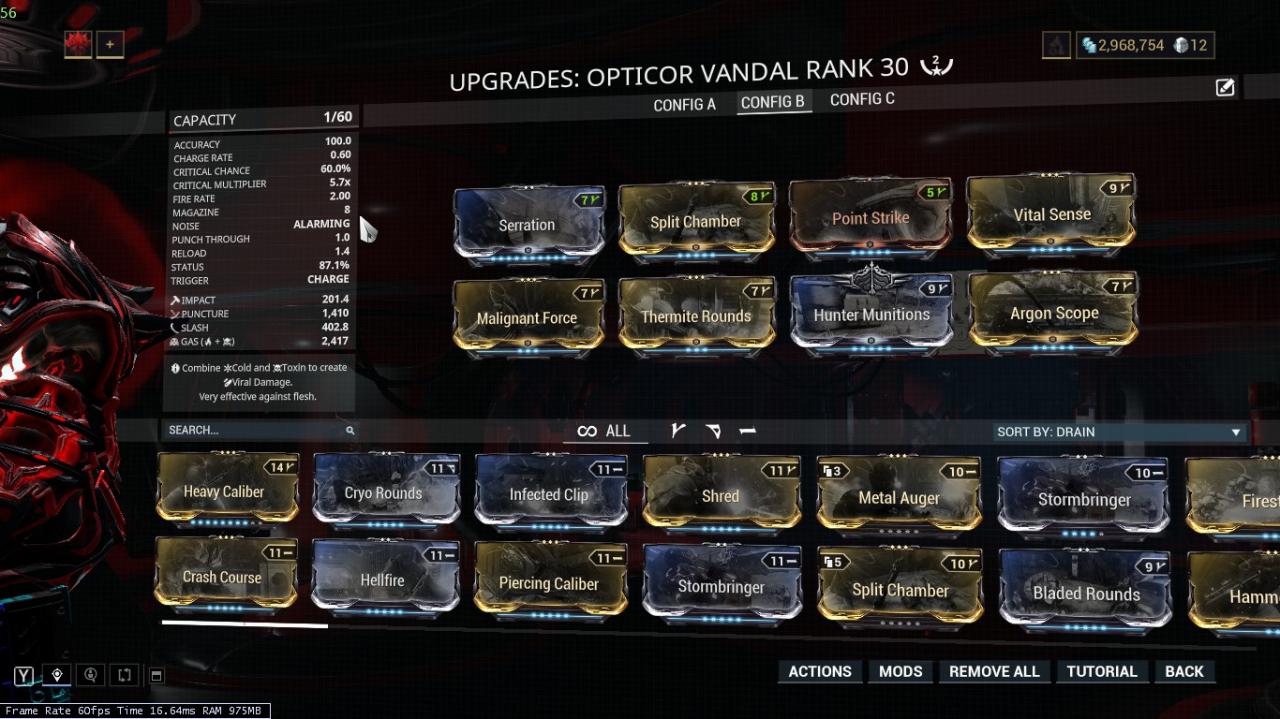 Warframe: Best Build for Opticor Vandal