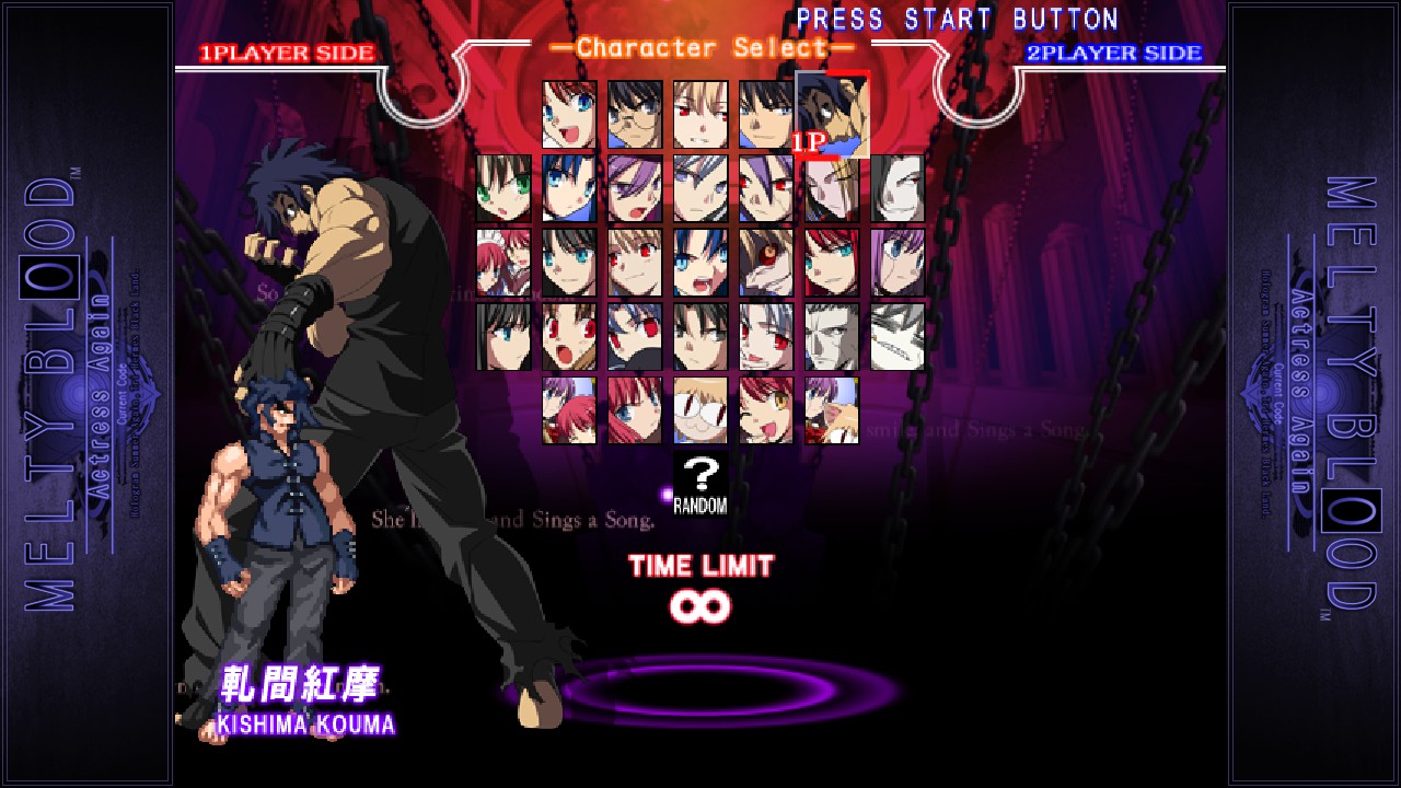 MELTY BLOOD Actress Again Current Code: All Characters