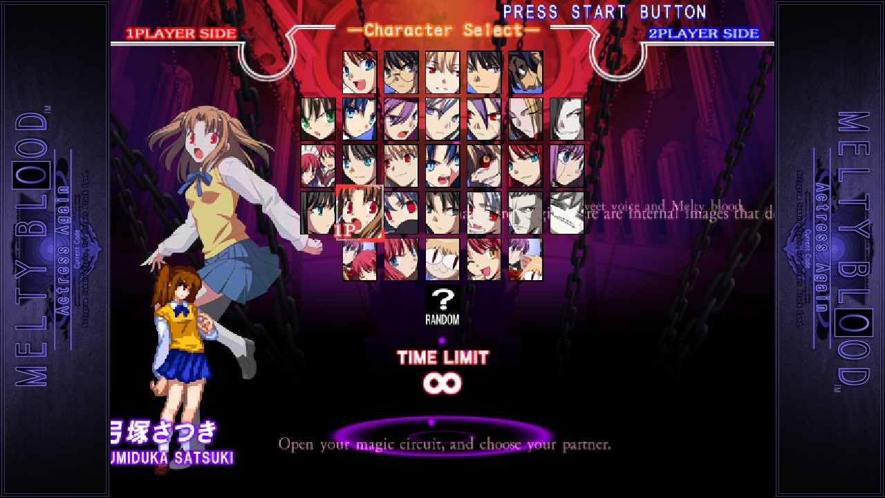 MELTY BLOOD Actress Again Current Code: All Characters