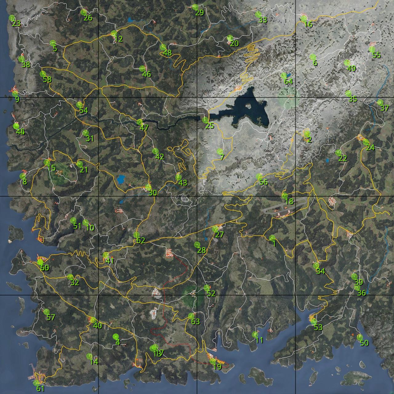 SCUM: Vehicle Respawn Points Map