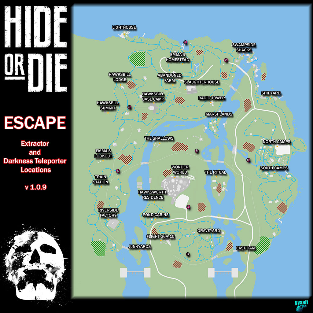 Hide or Die: Escape Map for Extractors & Teleporters