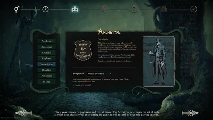 Stygian: Reign of the Old Ones - Character Creation and Inventory